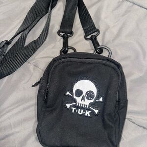 T.U.K Black Skull Belt Bag